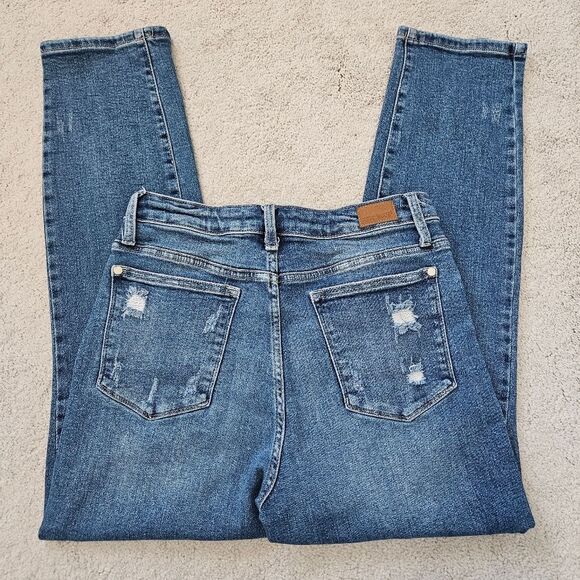 Judy Blue | Rainbow Embroidered Straight Leg High Rise Denim Jeans, Womens 30 - Picture 7 of 9